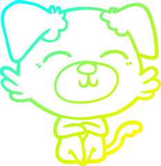 cold gradient line drawing cartoon dog