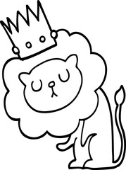 cartoon lion with crown
