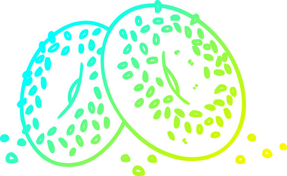 recommend clip art: cold gradient line drawing cartoon bagels