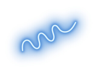 Neon freehand line design element.