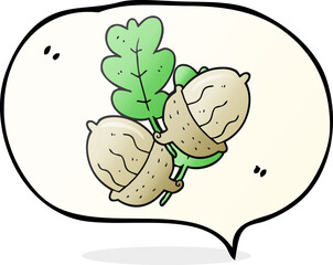 speech bubble cartoon acorns