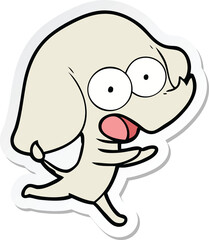 sticker of a cute cartoon elephant