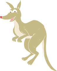flat color illustration of a cartoon kangaroo