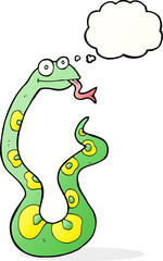 cartoon snake with thought bubble