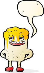 cartoon happy tooth with speech bubble