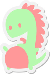 happy dinosaur sticker