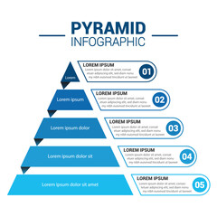 Pyramid Infographic, funnel pyramid business infographic with 4 charts. Template can be edited, recolored, editable. EPS Vector	