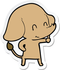 sticker of a cute cartoon elephant