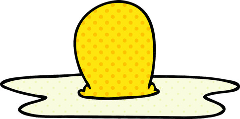 quirky comic book style cartoon fried egg