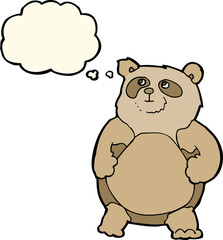 cartoon bear with thought bubble