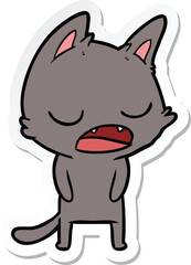 sticker of a talking cat cartoon