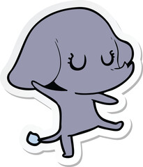 sticker of a cute cartoon elephant