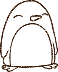 penguin Charcoal Drawing © lineartestpilot