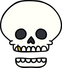 cartoon doodle of a skull head