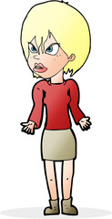 cartoon annoyed woman
