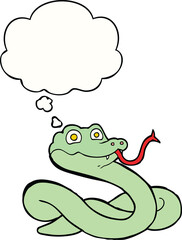 cartoon snake and thought bubble