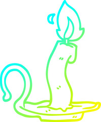 cold gradient line drawing cartoon burning halloween candle