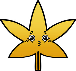 gradient shaded cartoon autumnal leaf