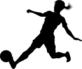 Female Soccer Football Player Woman Silhouette