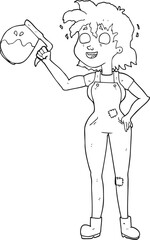 too much coffee black and white cartoon