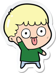 Obraz premium sticker of a cartoon dumb kid