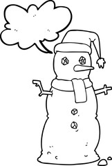 speech bubble cartoon snowman