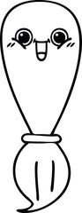 line drawing cartoon paint brush
