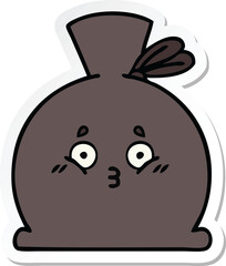 sticker of a cute cartoon sack