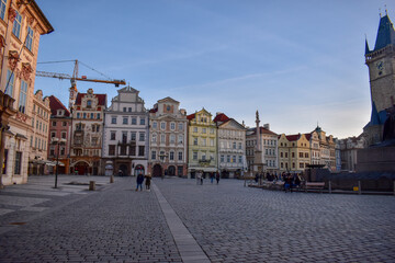 Fototapeta premium Prague Old Town Square Czech Republic, sunrise city skyline. Stare mesto, Praha.