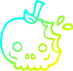 cold gradient line drawing cartoon red poison apple