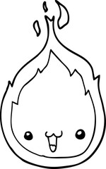 cute cartoon flame