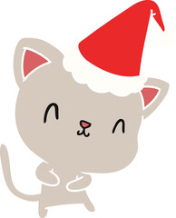 christmas cartoon of kawaii cat