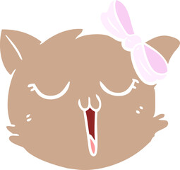 flat color style cartoon cat face