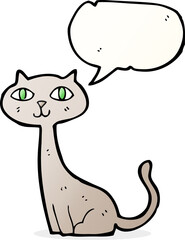 cartoon cat with speech bubble