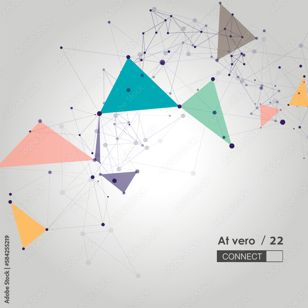 Aufkleber Abstract technology background. Connected dots lines. Vector illustration. vector, Business computer design.Abstract pattern texture. Internet technology line