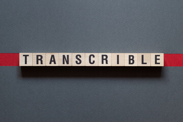 Transcrible - word concept on cubes