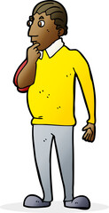 cartoon curious man