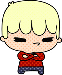 cartoon of a kawaii cute cross boy