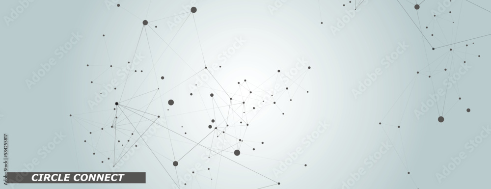 Aufkleber Abstract geometric molecules design. Beautiful set of molecular lattice. Vector modern composition for technology