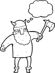 thought bubble cartoon viking warrior