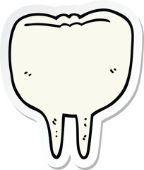 sticker of a cartoon tooth