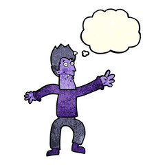 Fototapeta premium cartoon vampire with thought bubble