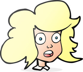 cartoon surprised female face
