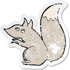 retro distressed sticker of a cartoon squirrel