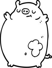 cartoon fat pig