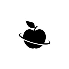 Apple fruit icon isolated on transparent background