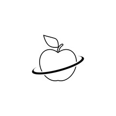 Apple fruit icon isolated on transparent background