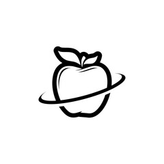 Apple fruit icon isolated on transparent background