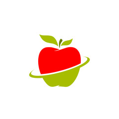 Apple fruit icon isolated on transparent background