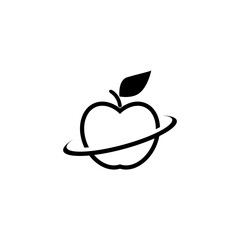 Apple fruit icon isolated on transparent background